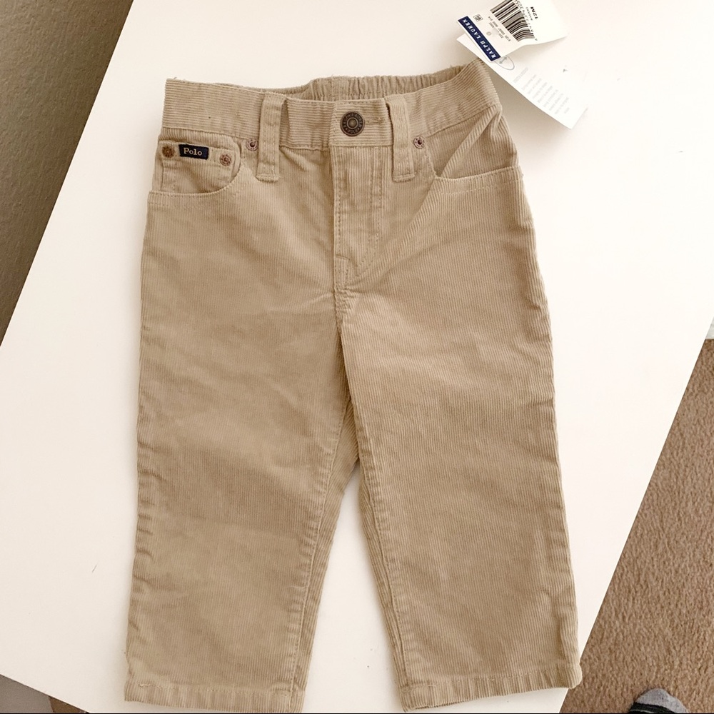 NWT RALPH LAUREN Khaki Corduroy size 12m Pants
